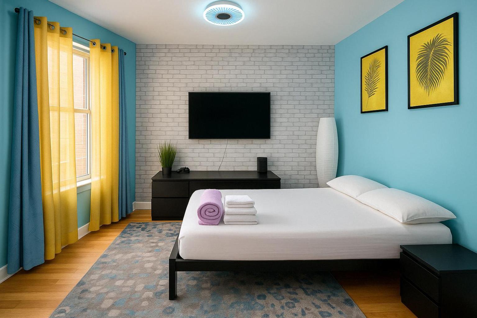 Modern Xl Queen Comfort & Character In Harlem Apartment